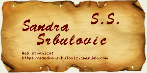 Sandra Srbulović vizit kartica